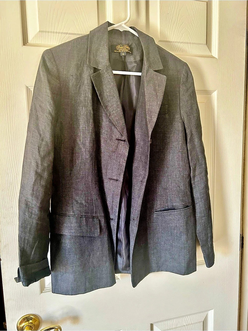 Brooks Brothers Linen Blazer Navy Size 10 Like New